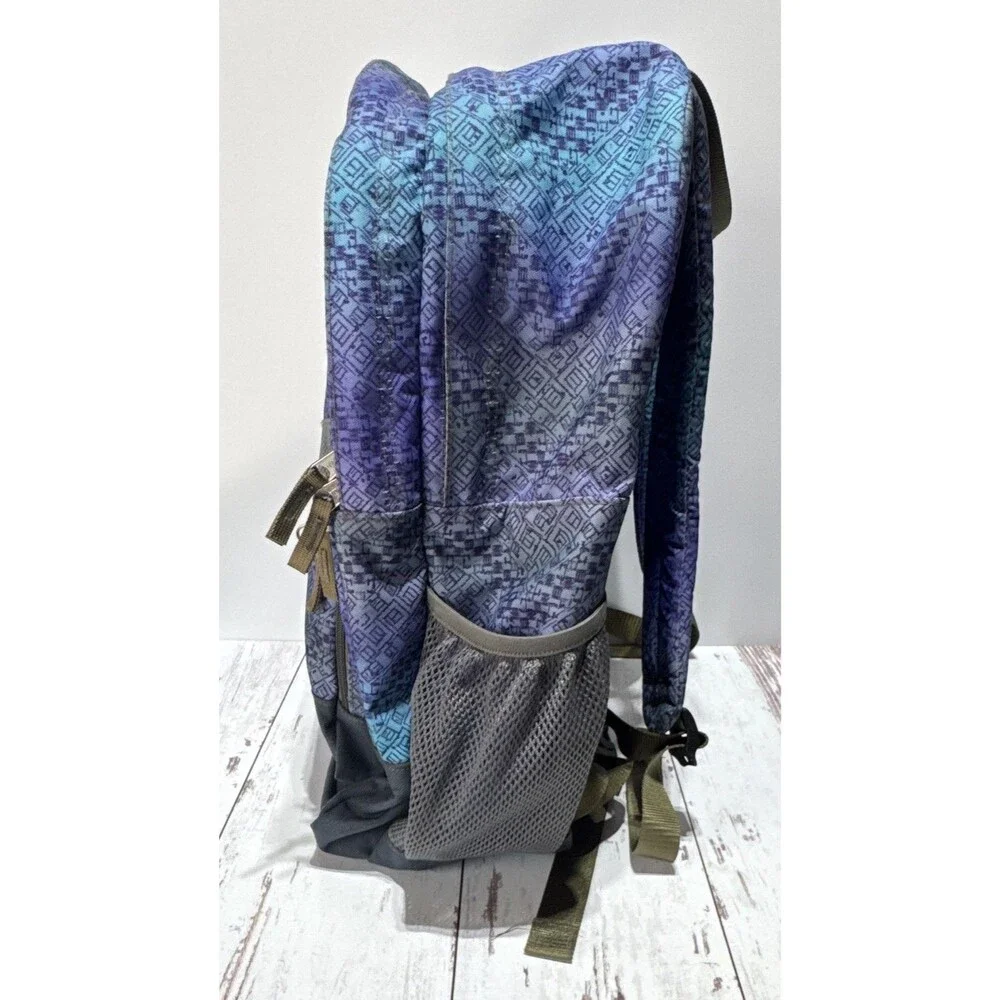 L.L.Bean Blue Purple Gray Backpack Zip Padded Straps Reflective